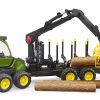 BRUDER 2133 TRAKTOR JOHN DEERE 4 FUNKCIJE IN HLODI 1:16