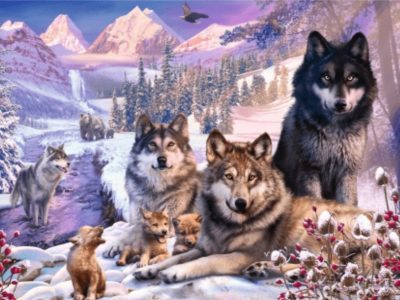 7216012_PUZZLE RAVENSBURGER 2000 VOLKOVI POZIMI