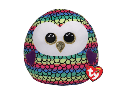 TY PLIŠ SOVA BLAZINA SQUISH A BOO OWEN 25CM VELIKE OČI