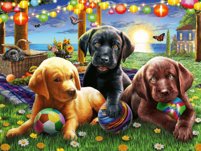 Alternative view of PUZZLE RAVENSBURGER 100 KUŽKI NA PIKNIKU