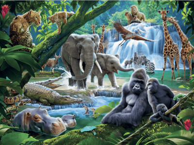 Alternative view of PUZZLE RAVENSBURGER 100 DRUŽINE SAVANSKIH ŽIVALI
