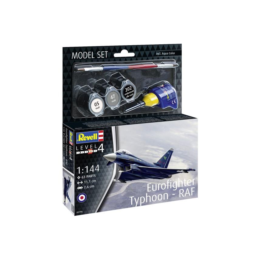 Maquette Plastique Eurofighter Typhoon RAF échelle 1:144 - Revell 03796 - 63 Pièces - Longueur 111 Mm