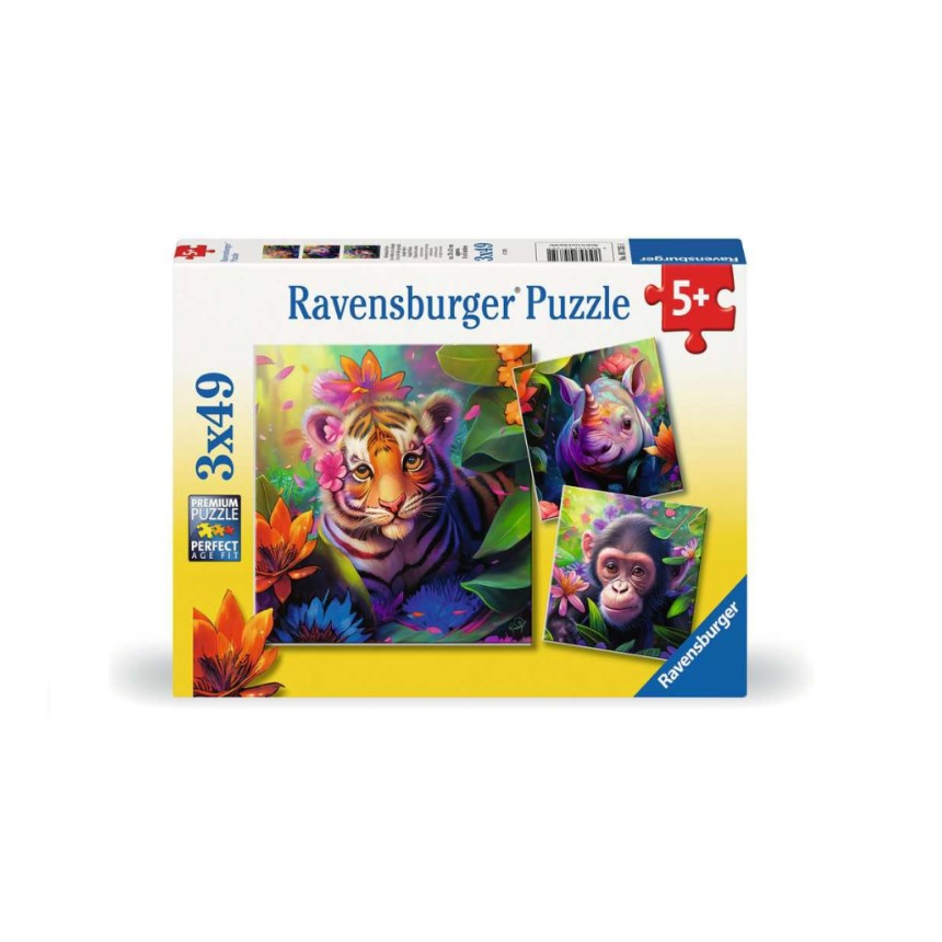 7205735_PUZZLE RAVENSBURGER 3X49 MLADIČKI DŽUNGLE