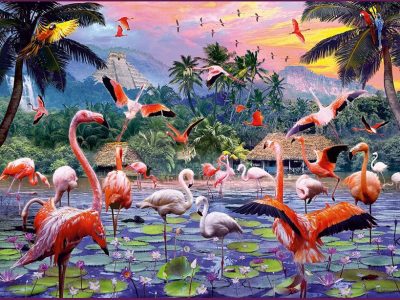7217082-1_PUZZLE RAVENSBURGER 1000 FLAMINGI