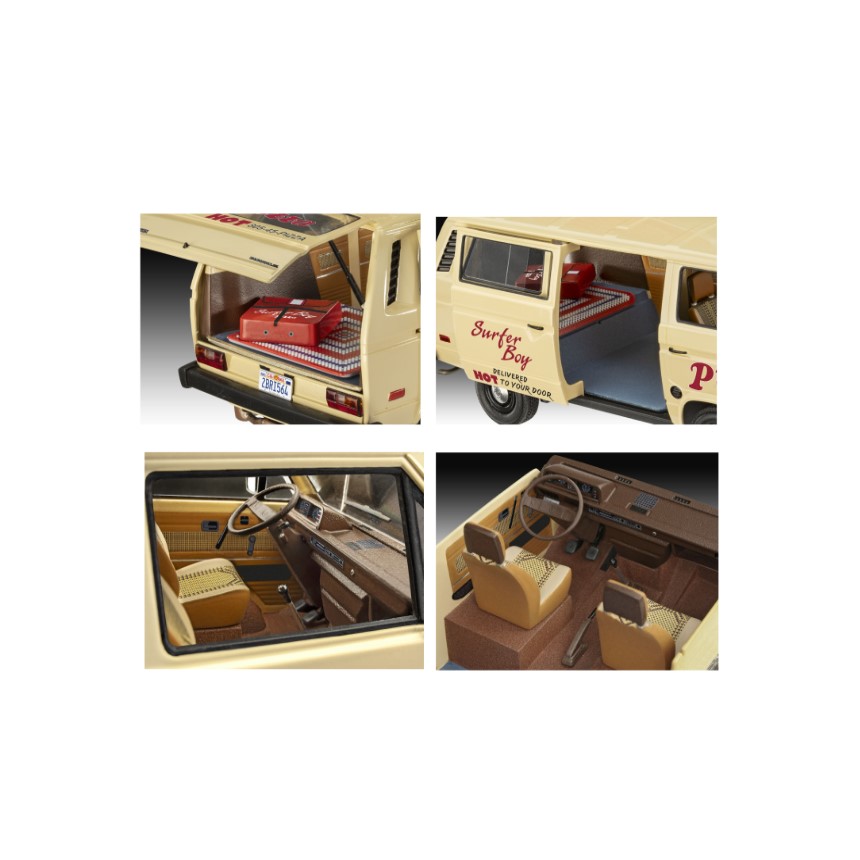 07725_Maketa Revell VW T3 Bus Surfer Boy Pizza Stranger Things 1:25