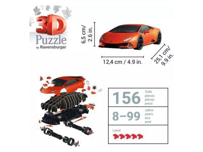 7211571_PUZZLE RAVENSBURGER 108 3D LAMBORGHINI HURACAN EVO