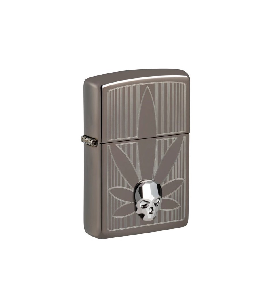 ZIPPO 48773 VŽIGALNIK CANNABIS SKULL CRYSTAL BLACK ICE