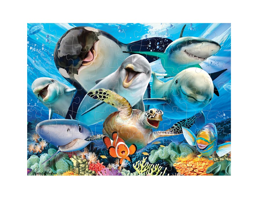 PUZZLE 3D 63 KOS PODVODNO ŽIVLJENJE SELFI 31x23 - Image 2