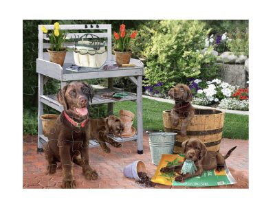 Alternative view of PUZZLE 2D/3D RJAVI, ČRNI LABRADORCI