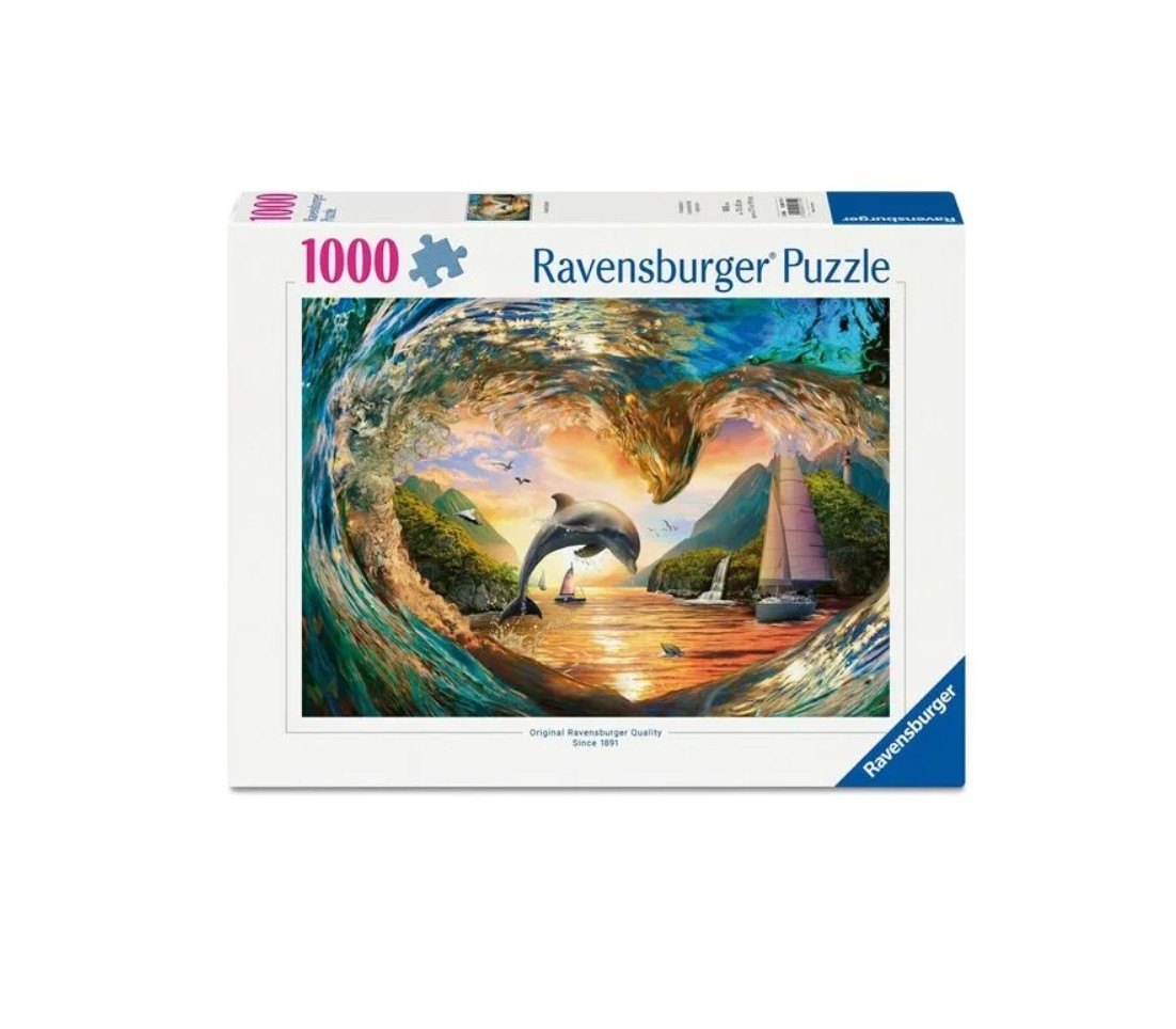 PUZZLE RAVENSBURGER 1000 SKOK DELFINOV OB SONČNEM ZAHODU